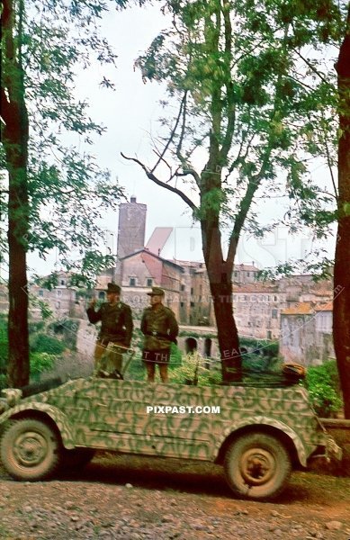 26th Panzer Divisions Nachrichten Abteilung Italy 1944 Volkswagen Kubelwagen Rome Anzio tropical camouflage