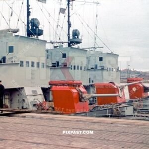 3 German Kriegsmarine M1 Minesweeper Minensuchboot in the Port of Bordeaux France June 1940
