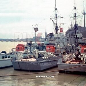 3 German Kriegsmarine M1 Minesweeper Minensuchboot in the Port of Bordeaux France June 1940