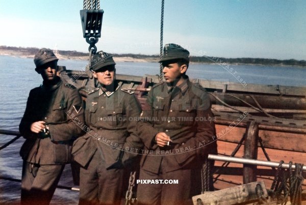 3 young Christian students from Ettal Bavaria Germany joining the Wehrmacht army and sailing from Danzig to Finland 1942