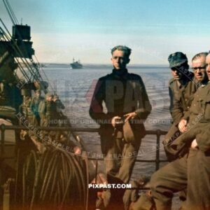 4 young Christian students from Ettal Bavaria Germany joining the Wehrmacht army and sailing from Danzig to Finland 1942