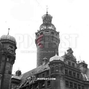69th, infantry, division, Leipzig, Germany, 1945, June,Ratskeller, windows, Neues, Rathaus, Stadthaus,