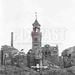 69th infantry division - Leipzig - Germany - 1945 June University building ruins bombed