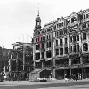 69th infantry division - Leipzig - Germany - 1945, WW1 Victory Monument, market square, marktplatz leipzig, ruins, bombed