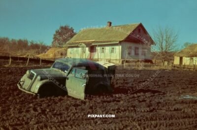 97. Jager-Division July 1942 Rostow Russia. being driven in his Opel Olympia staff car