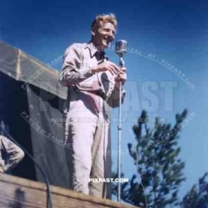 Actor and comedian Danny Kaye in Okinawa, Japan 1946