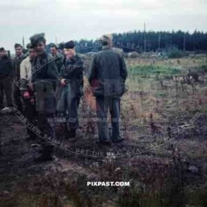 American GIs find dead civilians beside road, Nordholz Germany 1945