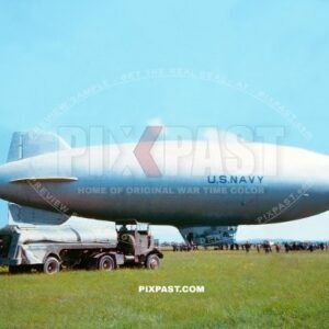 American U.S. Navy K-class blimp - Zeppelin built by Goodyear Aircraft Company. Used for anti submarine warfare. USA 1944