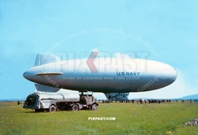 American U.S. Navy K-class blimp - Zeppelin built by Goodyear Aircraft Company. Used for anti submarine warfare. USA 1944