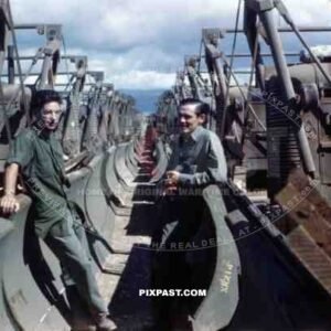 Army Engineers beside bulldozers at the Schofield Barracks at Pearl Harbor Hawaii 1941