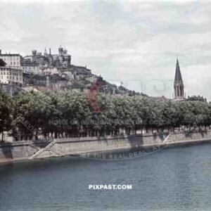At the riverbank in Lyon, France 1940
