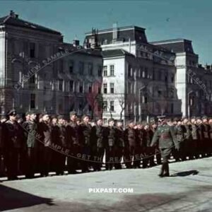 Austria Vienna WIEN 1940 Wehrmacht Kaserne, Barracks German General Staff troop inspection.