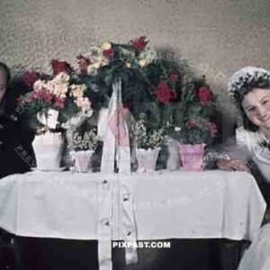 Austrian Air force Pilot officer Luftwaffe Vienna Wien Austria medals uniform wedding family kissing 1941 Smeschkal