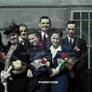 Austrian Luftwaffe pilot wedding day family group Vienna Austria Wien 1941 Hitler mustache apartment vinyl player