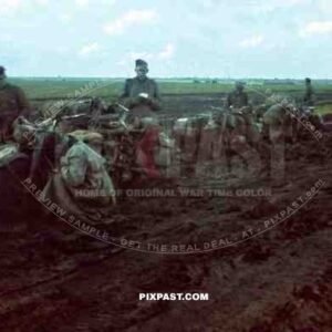 BMW motor bike messengers Kradmelder, Russian mud, Don, Tschir, 1942, 22nd, Panzer Division