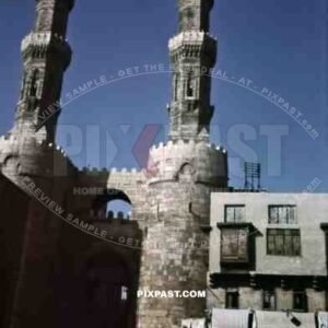 Bab Zuweila city gate in Cairo, Egypt 1939