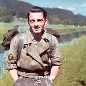 Backpacker travelling through Kelheim Bavaria Summer 1937