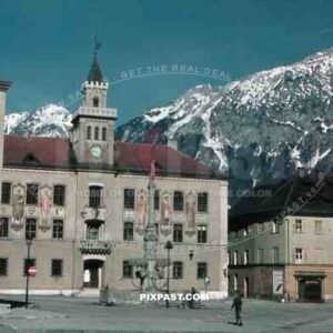 Bad Reichenhall, Bayern, Bavaria, 1938, Rathaus, Town hall, market place, marktplatz, fountain,