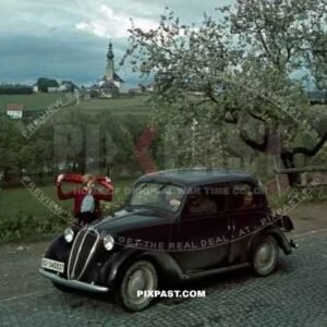 Bavaria 1939 summer holiday car trip oldtime village church