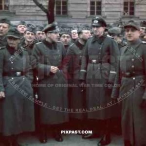 Berlin Germany 1944 Wehrmacht officers training barracks Kaserne volkssturm old men grandad soldiers helmet group photo