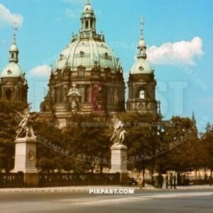 Berliner DOM cathedral over the Schlossbrucke. Unter den Linden. Berlin Germany 1941