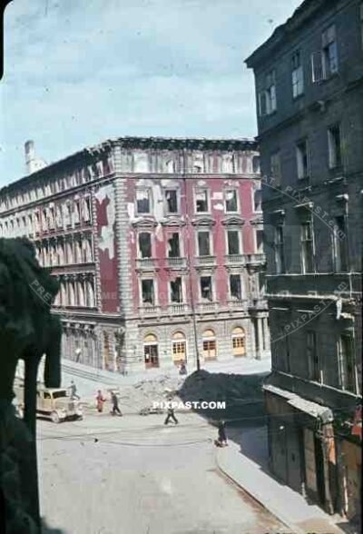 Bombed Destroyed Vienna Wien Austria 1945 wehrmacht truck rubble