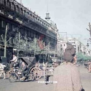 Boulevard des Palais Garnier and Gaumont Opéra in Paris, France 1944
