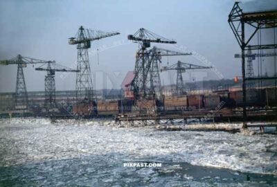 Bremer Vulkan AG Bremerhaven December 24 1946 Germany. Kriegsmarine U-boot Submarine Assembly Line.