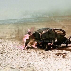 British Royal Air Force Supermarine Spitfire fighter plane crashed into beach in Dunkirk 1940
