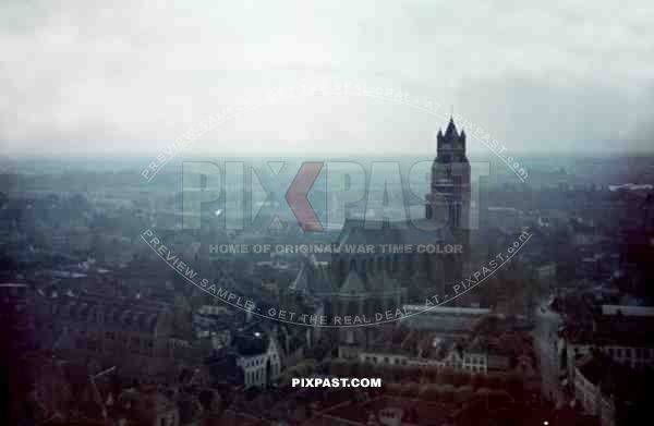 Bruges Cathedral Belgium 1940. Holy Savior Cathedral, Sint-Salvatorskathedraal,