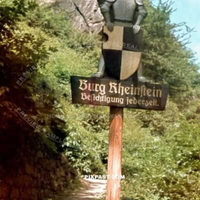 Burg Rheinstein. Rheinstein Castle. Burg Voitsberg. Vaitzburg. near Bingen West Germany June 1939