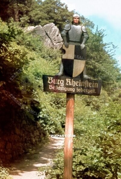 Burg Rheinstein. Rheinstein Castle. Burg Voitsberg. Vaitzburg. near Bingen West Germany June 1939