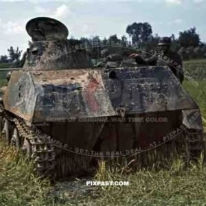Burned out Soviet Light Swimming Tank T-40 in Bohushivka, Ukraine 1941