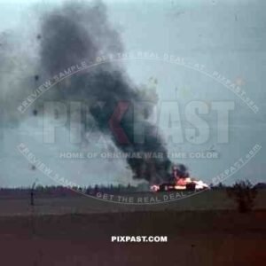Burning russian farm, Russia 1943