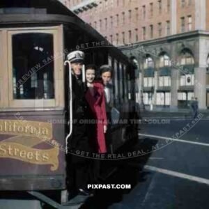 Cable car San Francisco USA America 1941 Navy officer