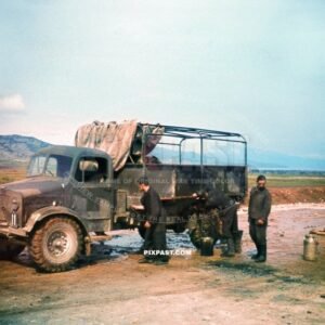 Captured British army Bedford OYD Cargo Army Truck being used by a German Luftwaffe ground unit in Romania 1941