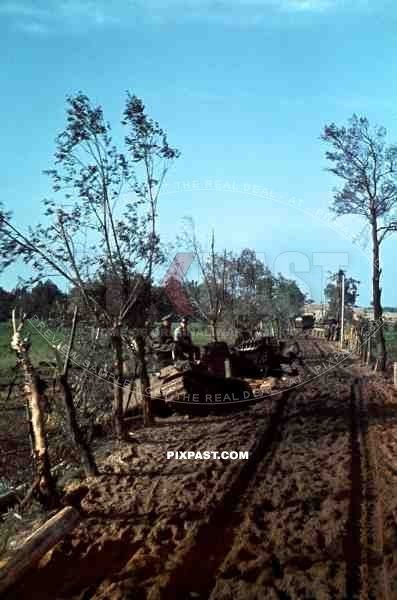 Captured Early Russian T34 and BT-7 Tank, Dubno Ukraine 1941, Battle of Brodny. 9. Infantry Division