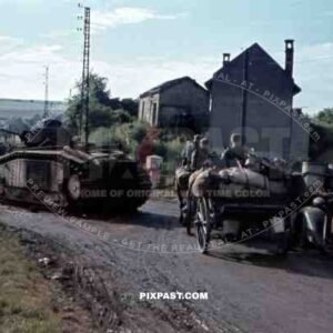 Captured French Char B1 in Le Cuttle, Gouy France 1940. 14th Panzer Division, schutzen regiment 103.