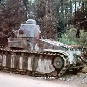 Captured French Renault D1 panzer Tank near Verdun France 1940. L Dur Number. 56