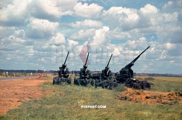 Captured French heavy anti aircraft guns beside Abbeville France May 1940