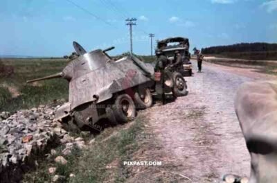 Captured Russian BA-11 soviet armoured car, Ukraine 1941, 94. Infantry Division, Swords, Meissen, Signal corp,