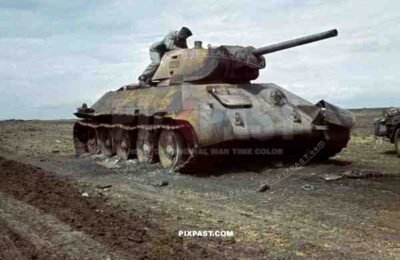 Captured Russian T34 Panzer Tank, Kharkov, 1942, 22nd Panzer Division, 204th Panzer Regiment.