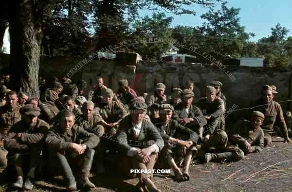 Captured Young Soviet Russian Soldiers POWs, Kiew Ukraine 1941.