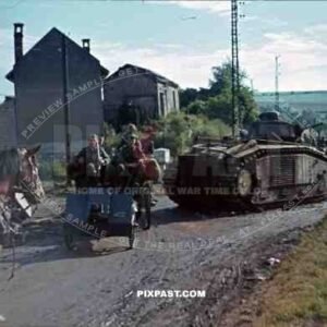 Captured french panzer Char B1, France 1940. 14th Panzer Division