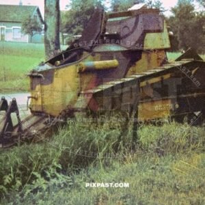 Captured light French WW1 army panzer tank Renault FT-17. Verdun France 1940