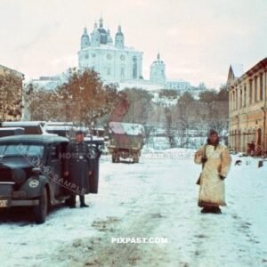 Cathedral of Smolensk, Russia 1942. Luftlotte 2. Headquarters. MERCEDES-BENZ 290 W18