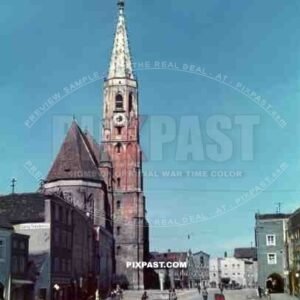 Catholic Church Saint Nikolaus in Neuotting Bavaria Germany 1942. Ludwigs Strasse