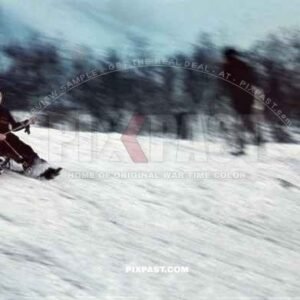 Children playing on a snow sled. Berlin. Winter 1940