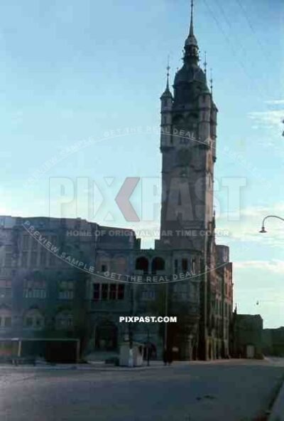 City Hall and Tower in Dessau Saxony Anhalt Germany 1945