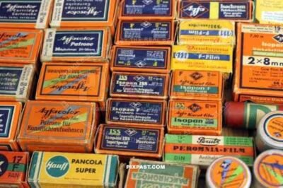 Collection of rare German war time color and black and white photo camera film